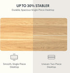 FLEXISPOT EN2 Whole-Piece Standing Desk with Clamp Power Strip, 48 x 30 Electric Stand Up Height Adjustable Desk with Cable Management (Gray Frame + 48" Maple Top, 2 Packages)