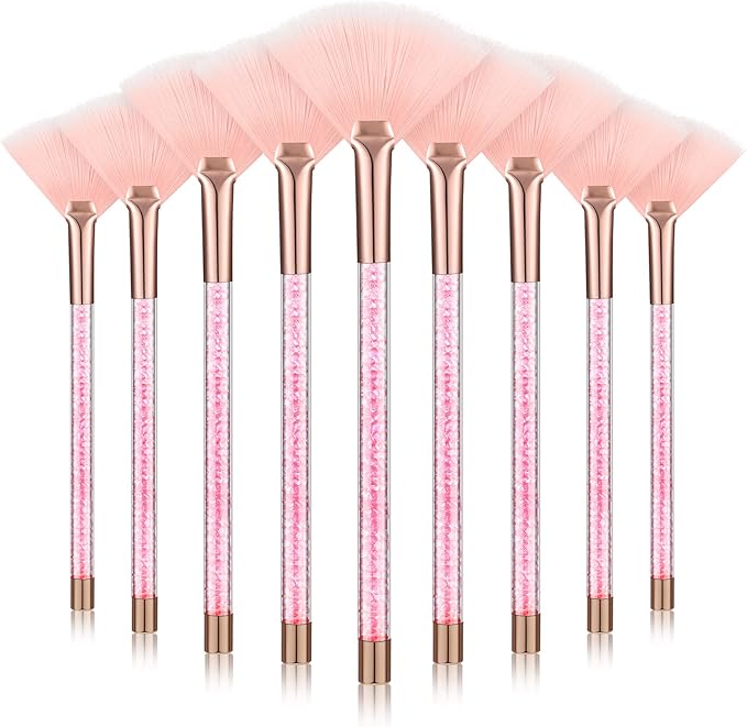 9 Pieces Facial Fan Mask Brushes, Soft Facial Applicator Brushes Tools by Maitys