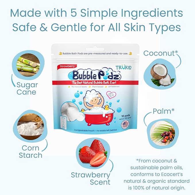 TruKid Bubble Podz Bubble Bath for Kids, & Babies, Tear Free Gentle & - Image 5