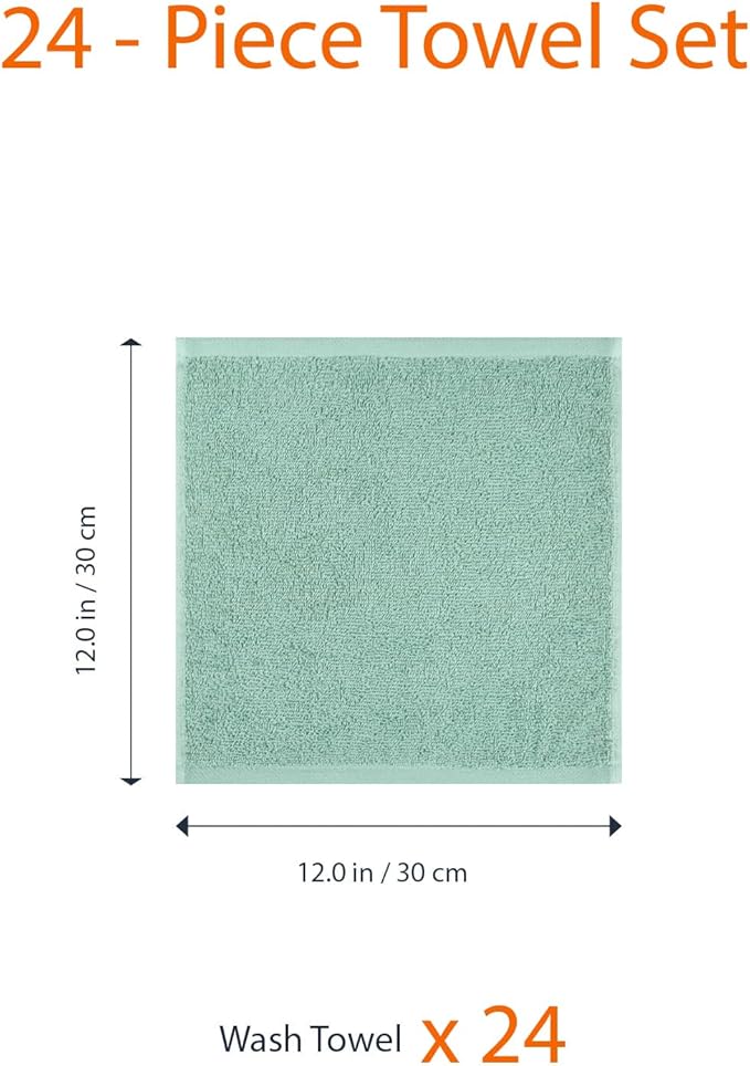 Amazon Basics Washcloth for Bathroom, 100% Cotton Extra Absorbent, Fast Drying - Image 5