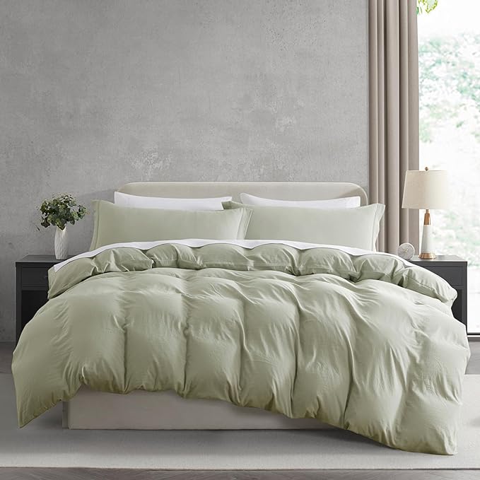 Nestl Light Sage California King Duvet Cover Sets by Nestl