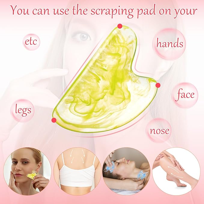 Sherr 12 Pcs Gua Sha Facial Tools Resin Heart Shaped Massage Guasha Tool - Image 4