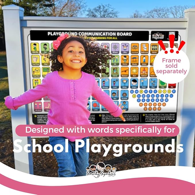 Weather-Proof Aluminum School Playground Communication Board for Autism - Outdoor Inclusive Communication Aid, Lightweight & Durable for Autism & Inclusive Play