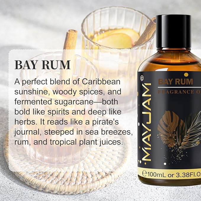 Bay Rum Fragrance Oil Essential Oil, MAYJAM 3.38FL.OZ Bay Rum Oil - Image 3