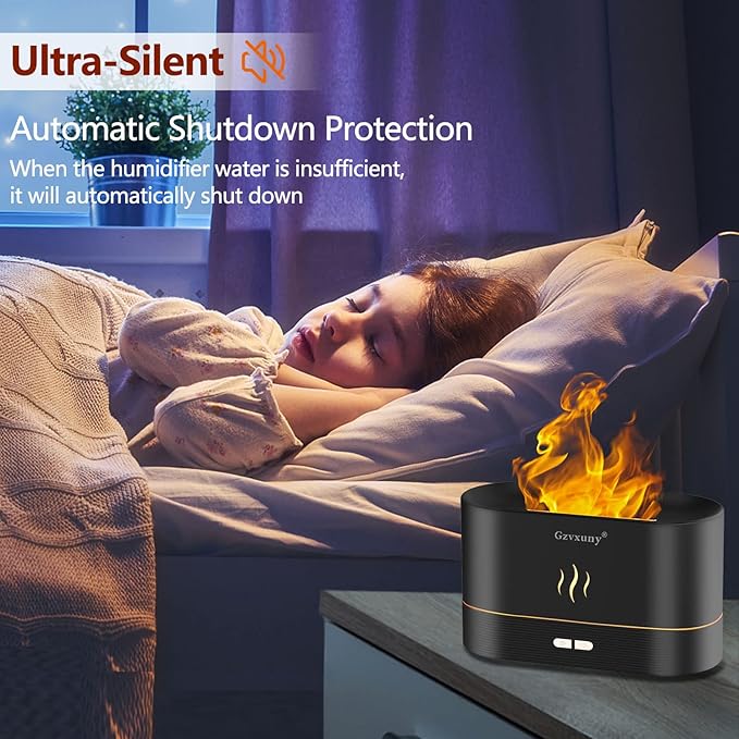 Flame Essential Oil Diffuser, Upgrade 7 Colour Lights Aromatherapy Diffuser - Image 6
