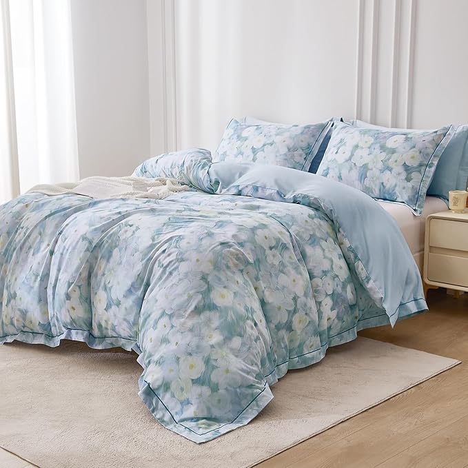 OAITE Duvet Cover Set Queen Size Oil Painting Pattern Ultra Soft 100% Cotton - Image 3