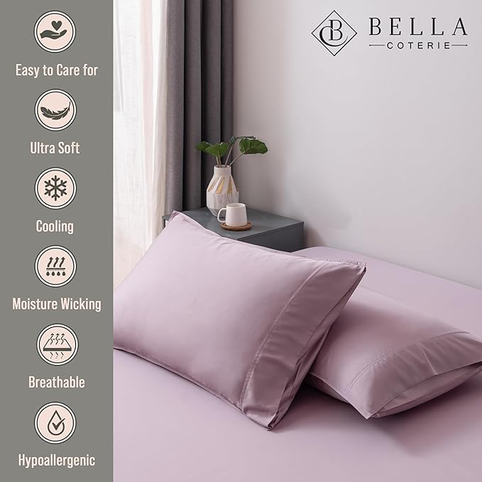 BELLA COTERIE | Luxury Bamboo VIscose Queen Size Pillowcase Set | 100% - Image 2