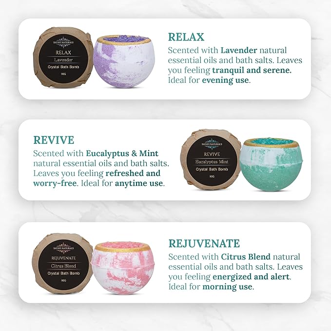 Crystal Bath Bombs Gift Set – Aromatherapy Geode Fizzies - Image 6