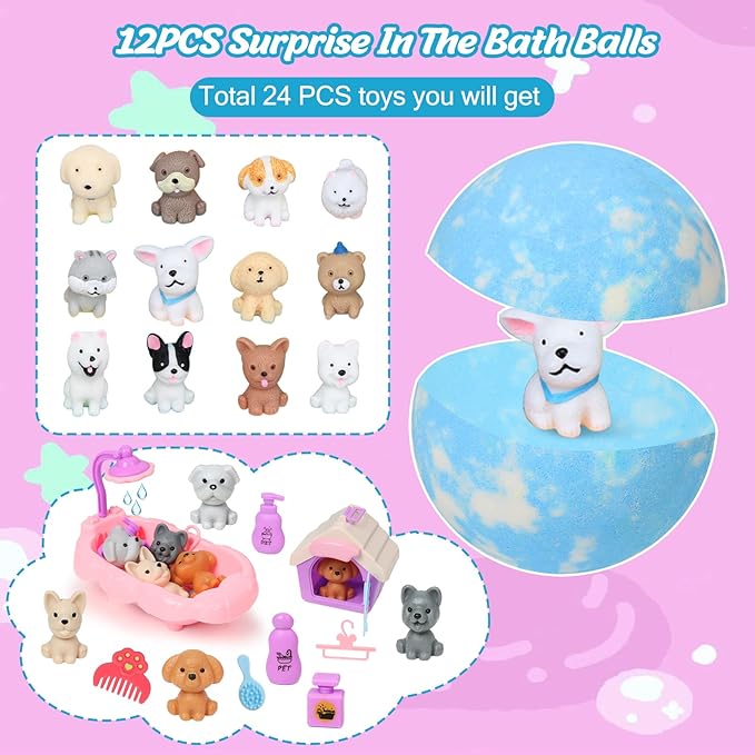 Bath Bombs for Kids with Toys Inside for Girls Boys, 12 Pack Kids Bath Bombs - Image 2