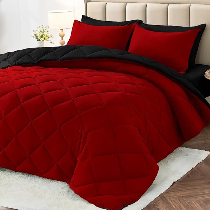 MUXHOMO 7 Pieces Oversized King Comforter Set, Reversible Bed in a Bag by MUXHOMO
