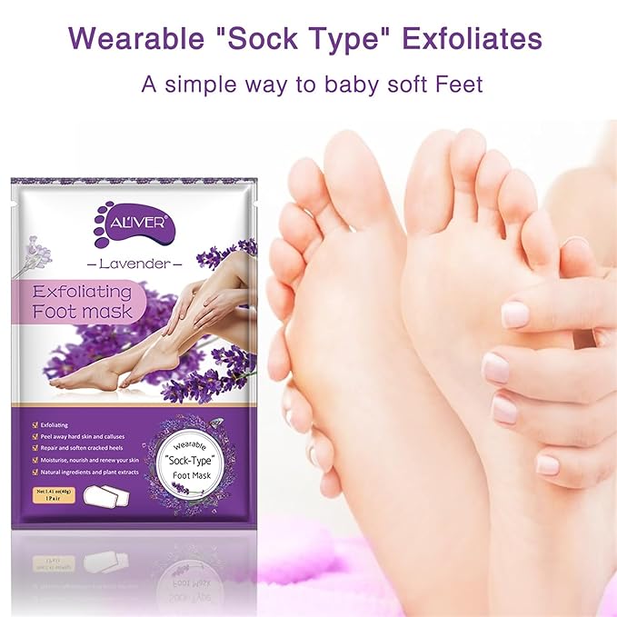 ALIVER Foot Peel Mask 3 Pack, Exfoliator Peel Off Calluses Dead Skin Callus - Image 4