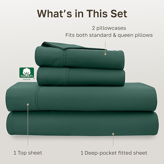 California Design Den Soft 100% Cotton Sheets Queen Size Set, 400 Thread Count - Image 4
