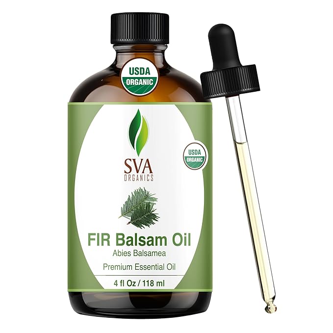 SVA Fir Balsam Essential Oil Organic – 4 Fl Oz – 100% Natural Organic Fir Oil by SVAORGANICS