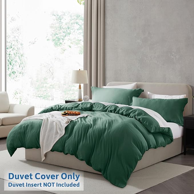 Nestl Dark Green California King Duvet Cover Sets - Image 2