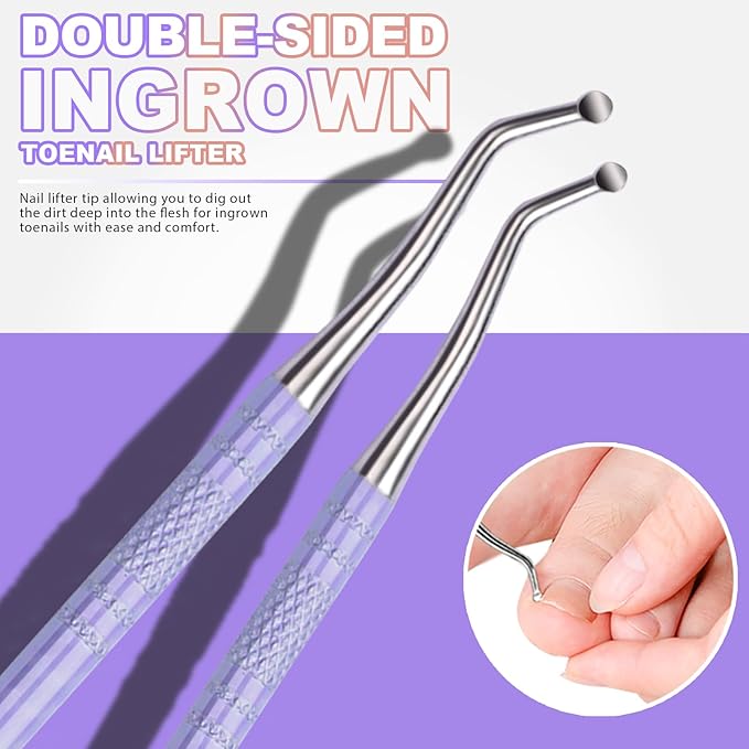 Teenitor Upgraded Ingrown Toenail File and Lifters, Pedicure Tools - Image 3