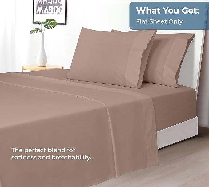 Royale Linens 100% Organic Cotton Twin Flat Sheet Only - Image 5