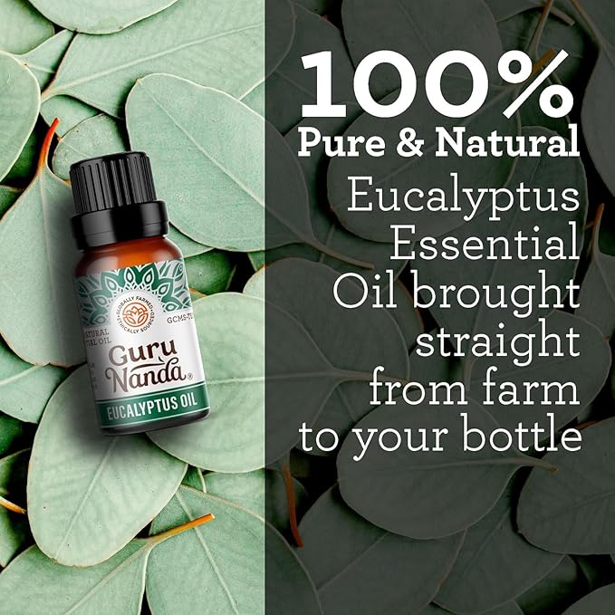GuruNanda Eucalyptus Essential Oil -100% Pure, Natural and Undiluted - Image 2