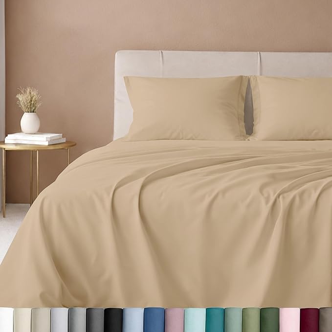 California Design Den 600 Thread Count Sheets Queen 100% Cotton Sateen by CaliforniaDesignDen