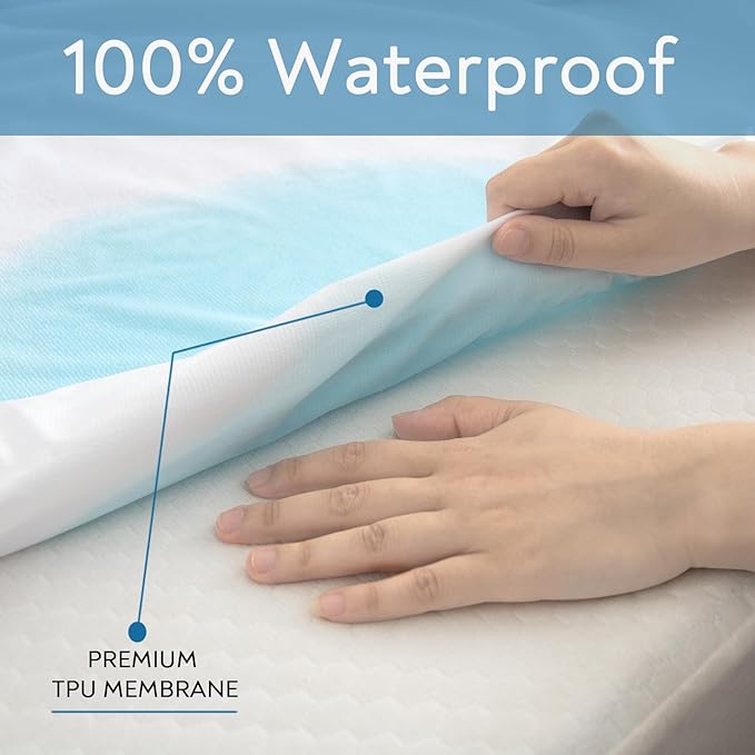 RV Short Queen Terry Mattress Protector Waterproof - Image 3