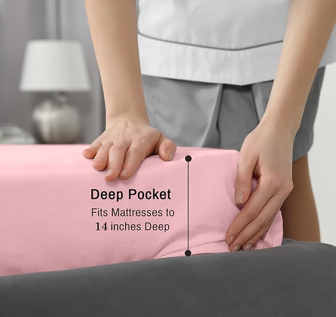 RUVANTI 100% Cotton Sheets – California King Percale Bedding, Cooling & - Image 6
