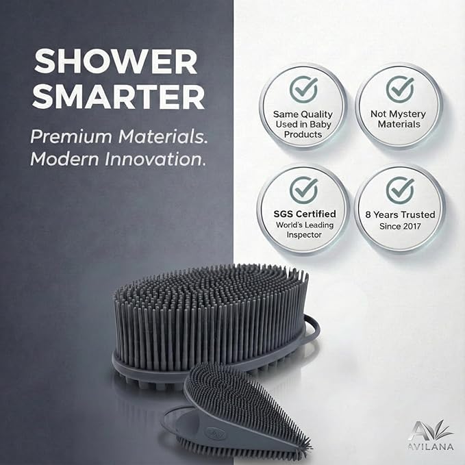Avilana Premium Body Scrubber and Face Brush Set - Image 3