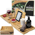 Temple Spring Foldable Bamboo Bathtub Tray Caddy by TempleSpring%7CRelaxRefreshRecharge