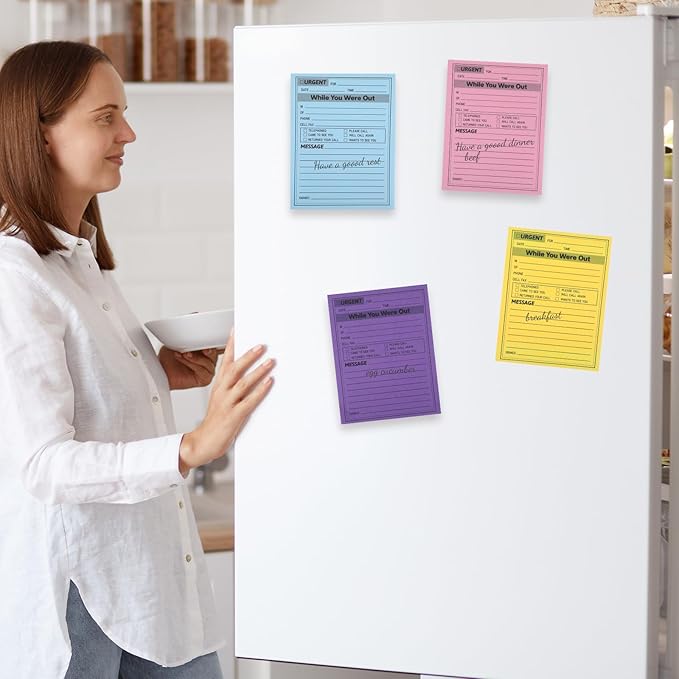 9 Pieces Phone Message Pads for Office Sticky Notes, While You were Out Message Pad Assorted Colors, Self Adhesive Sticky Notes Urgent Record for Work Call 4 x 6 Inch, Office Supplies, 50 Sheets/Pack