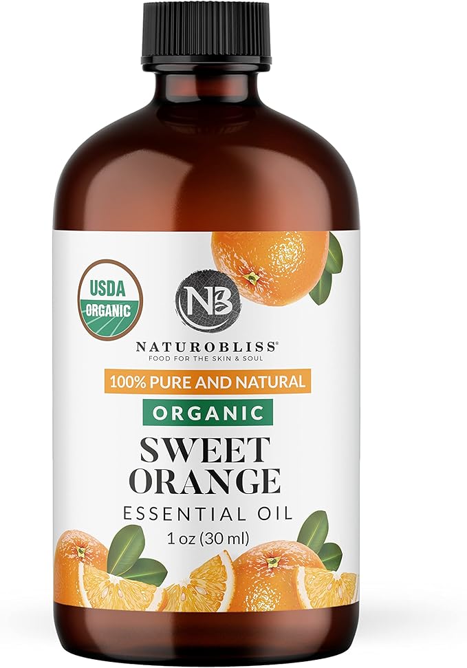 NaturoBliss Organic Sweet Orange Essential Oil, 100% Pure Therapeutic Grade by NaturoBliss