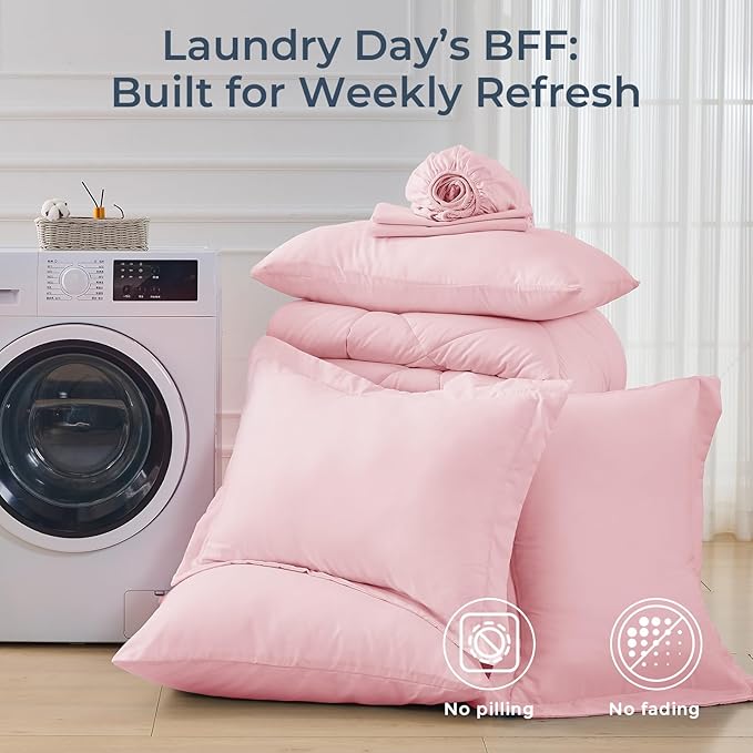 HEVUMYI Pink Full Comforter Set - Image 7