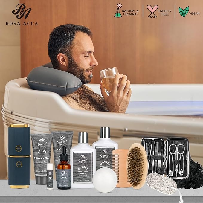 21 Pcs Bath & Body Care Set for Men, Father's Day Gifts for Dad, Home Spa Self - Image 8