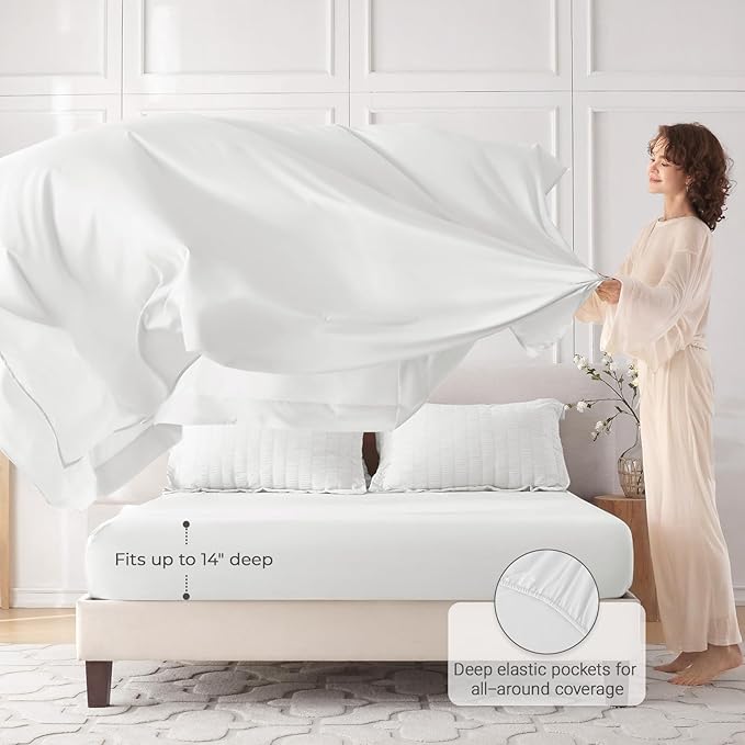 MUXHOMO 7 Pieces California King Comforter Set, Seersucker Bed in a Bag Cal - Image 3