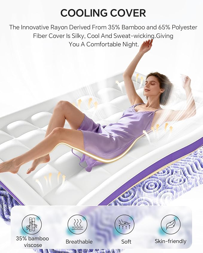 ChiXpace Dual Layer 4 Inch Memory Foam Mattress Topper California King - Image 6