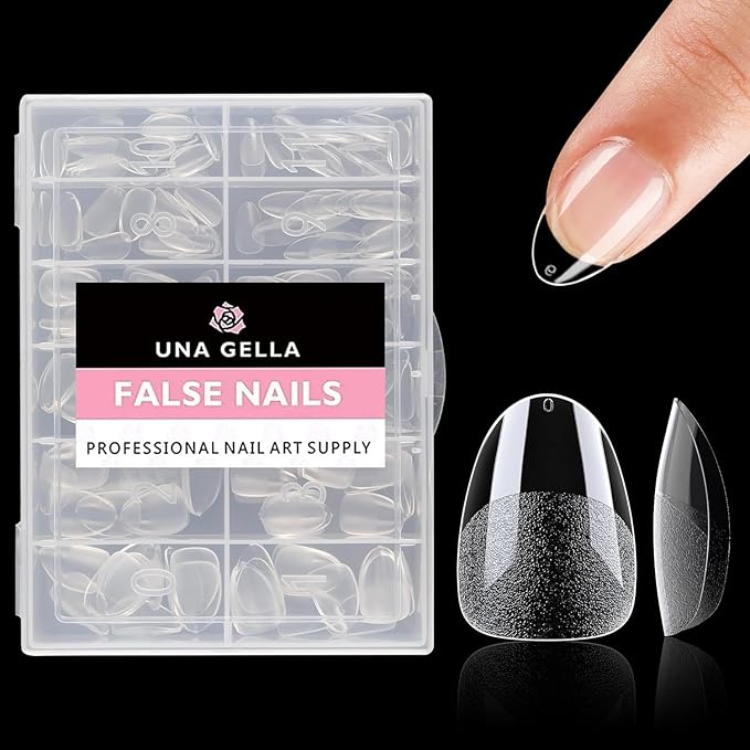 UNA GELLA Extra Short Almond Nail Tips Full Cover 216PCS Gel Nail Tips Short - Image 9