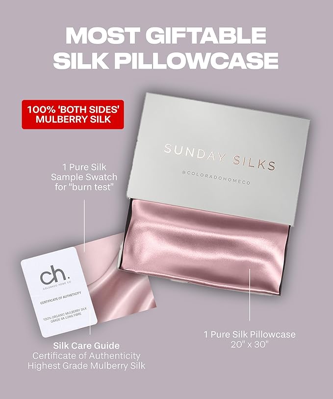 SUNDAYSILKS™ Premium Silk Pillow Cases | 100% Mulberry Silk Pillowcase - Image 6