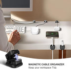 24 Pack Magnetic Cable Clip Organizer Cord Holder, Picozon Adhesive Cable Management, Wire Phone USB Charger Cable Holder, Keeper Organizer for Office Home Desktop Table - Black