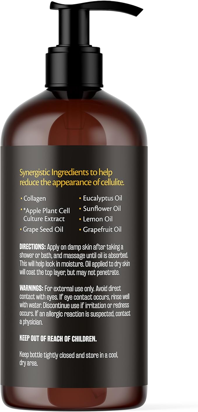 Anti Cellulite Massage Oil and Silicone Body Brush – Collagen and Stem Cell - Image 3