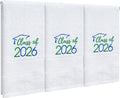 MASHAN Class of 2026 Graduation Hand Towels 3 Pack, 100% Cotton Soft Absorbent by MASHAN