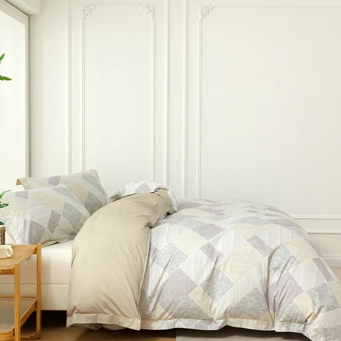 OAITE Duvet Cover Set Queen Size Floral Pattern Ultra Soft 100% Cotton Duvet - Image 3