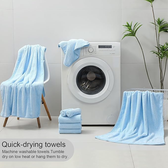 8 Piece Bath Towel Set-2 Oversized Bath Sheets, 2 Hand Towels, 4 - Image 8