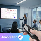 2 in 1 Type C USB Presentation Clicker with Physical and Digital Function, RF 2.4GHz Wireless Presenter Remote PPT Clicker for Computer Presentations, Slide Advancer for Mac Laptop