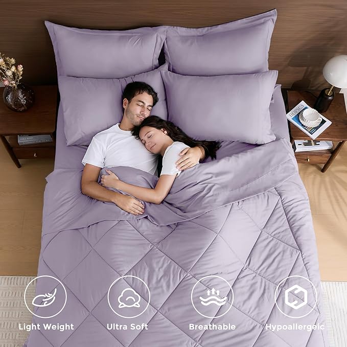 HEVUMYI Full Purple Comforter Set - Image 2