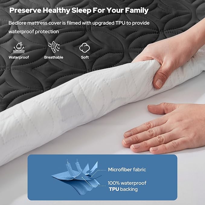 BEDLORE Waterproof Mattress Protector, Twin XL Size Mattress Pad - Image 2