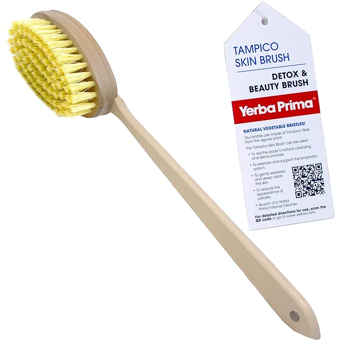 Yerba Prima Tampico Skin Brush for Exfoliation, Dry Brushing, and Blood by YerbaPrima
