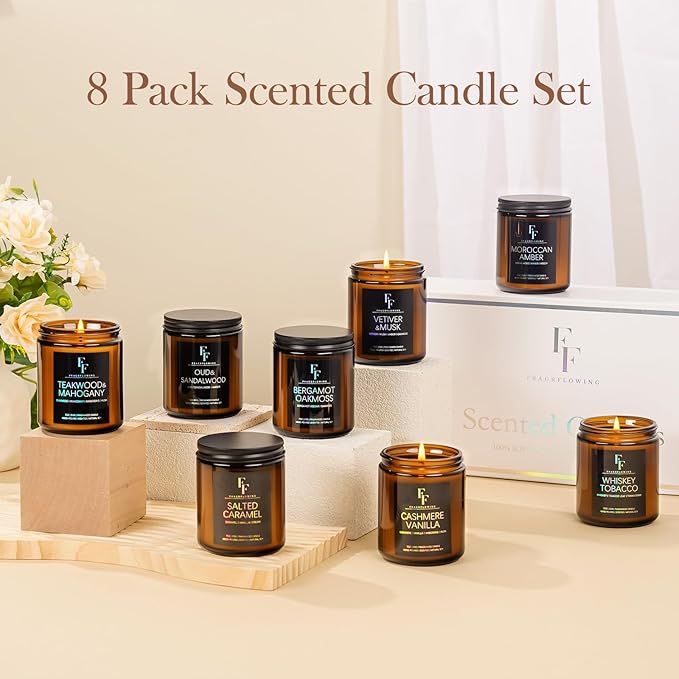 Scented Candles Set, Soy Wax Candles 8 Pack 56 Oz Aromatherapy Candles Gift Set - Image 4