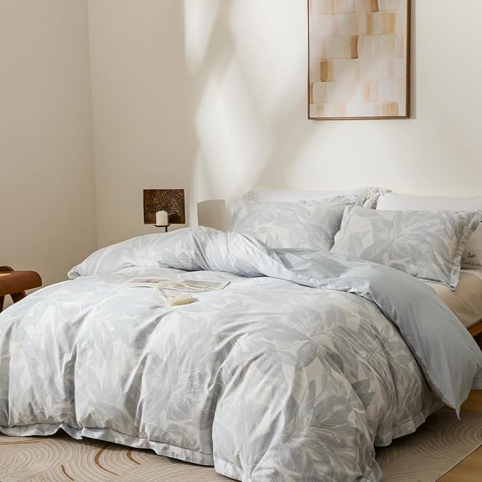 OAITE Duvet Cover Set King Size Floral Pattern Ultra Soft 100% Cotton Duvet - Image 2
