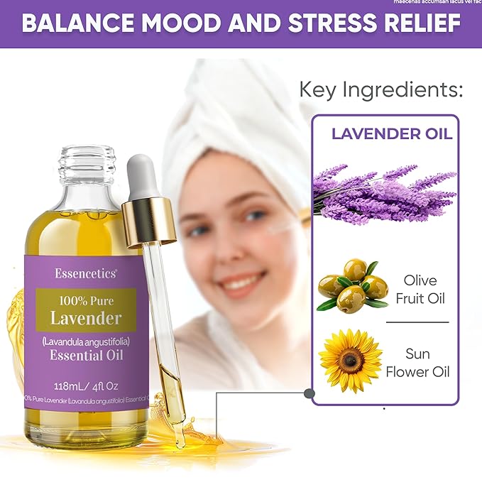 Organic Lavender Essential Oil for Diffuser 4oz - Image 3