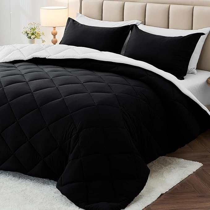 MUXHOMO 7 Pieces Queen Comforter Set, Reversible Bed in a Bag Queen Size by MUXHOMO