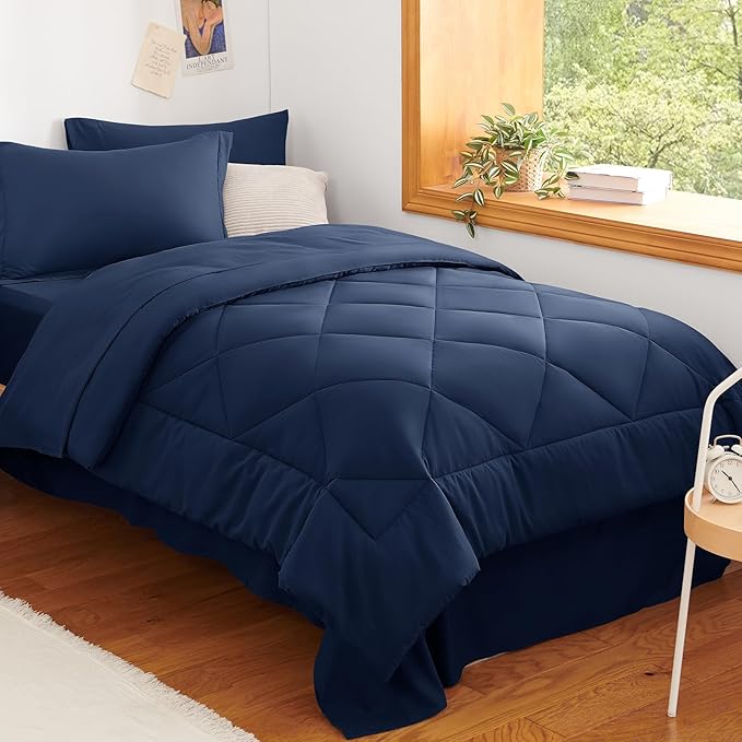 CozyLux Twin XL Comforter Set Navy Blue by CozyLux