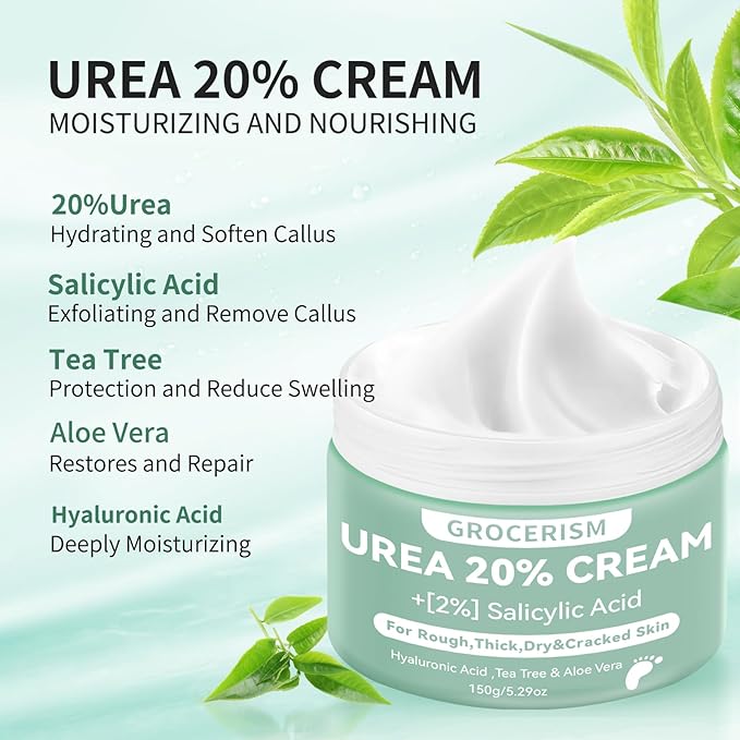 Grocerism 2 Packs Urea Cream 20% Plus 2% Salicylic Acid 5.3oz || Foot Cream - Image 2