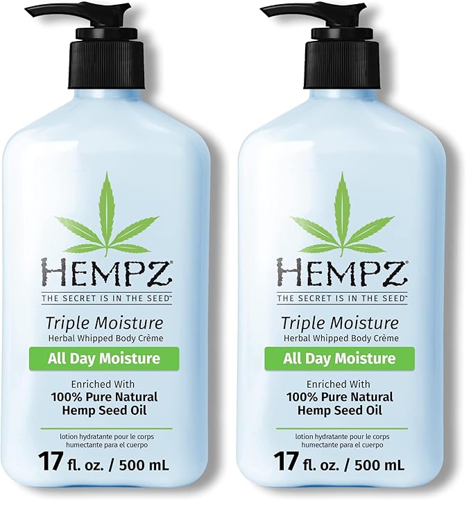 Hempz Triple Moisture Body Moisturizer, 17 Oz – Hydrating Lotion Rich by Hempz